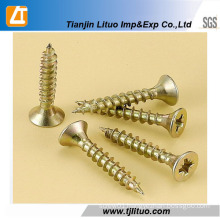 Pozi Countersunk Head Yellow Zinc Plated Chipboard Screws